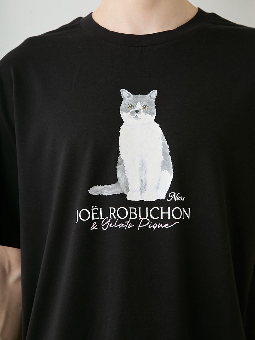 JOEL ROBUCHON】【HOMME】【持続冷感】CATプリントTシャツ(カットソー