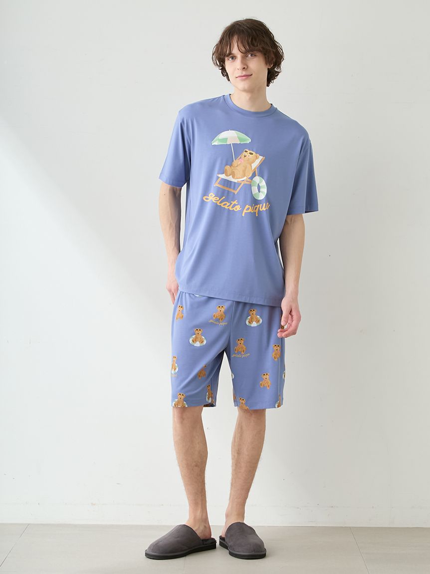 HOMME】【接触冷感】サマーベアワンポイントTシャツ(カットソー・T