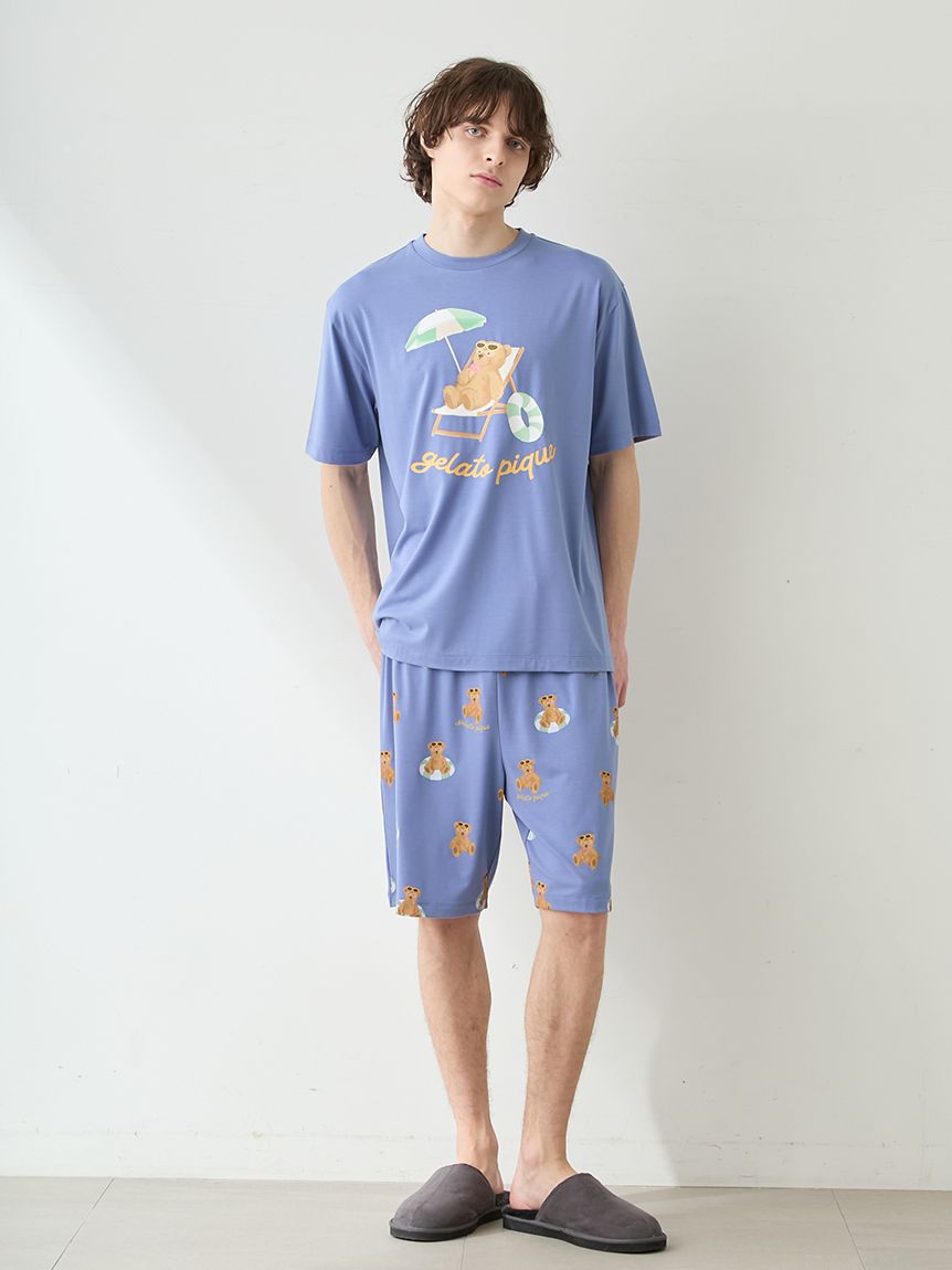 HOMME】【接触冷感】サマーベアワンポイントTシャツ(カットソー・T