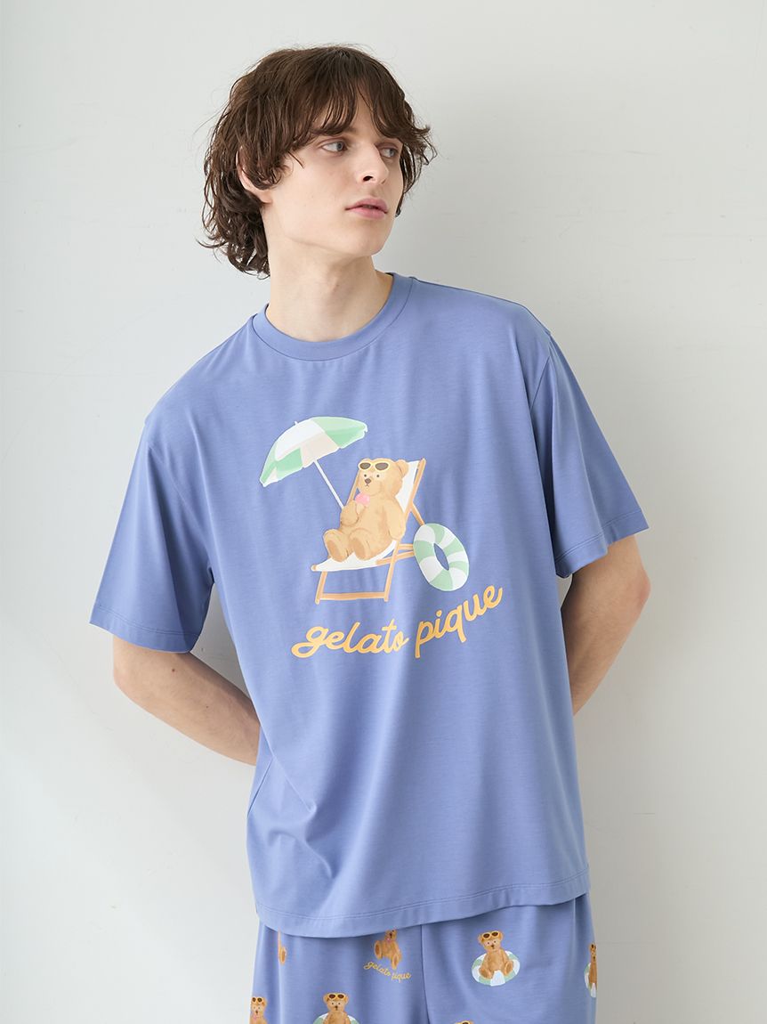HOMME】【接触冷感】サマーベアワンポイントTシャツ(カットソー・T