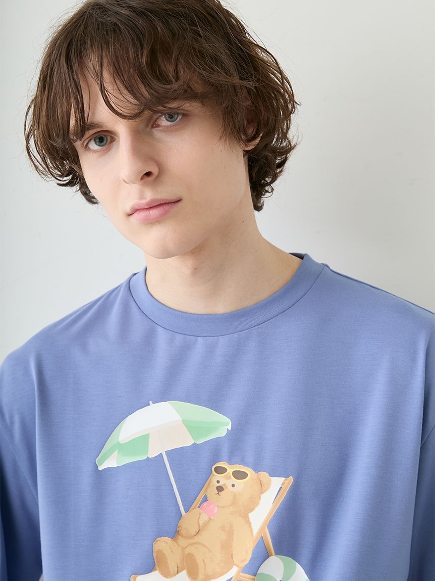HOMME】【接触冷感】サマーベアワンポイントTシャツ(カットソー・T