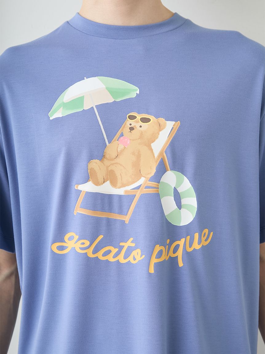 HOMME】【接触冷感】サマーベアワンポイントTシャツ(カットソー・T