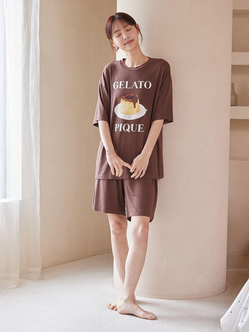 ONLINE限定】【HOMME】【接触冷感】プリンワンポイントTシャツ&ハーフ