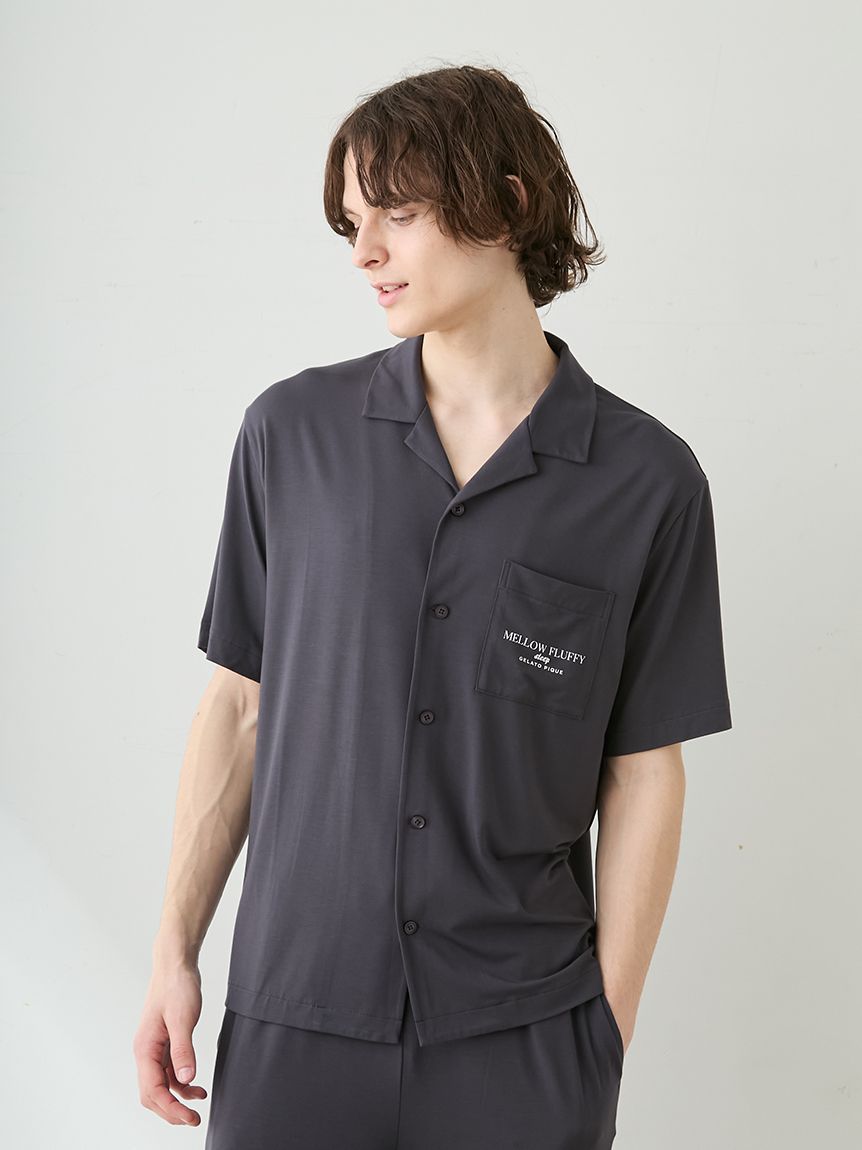 HOMME】【接触冷感】COOLレーヨンロゴシャツ(シャツ)｜ルームウェア