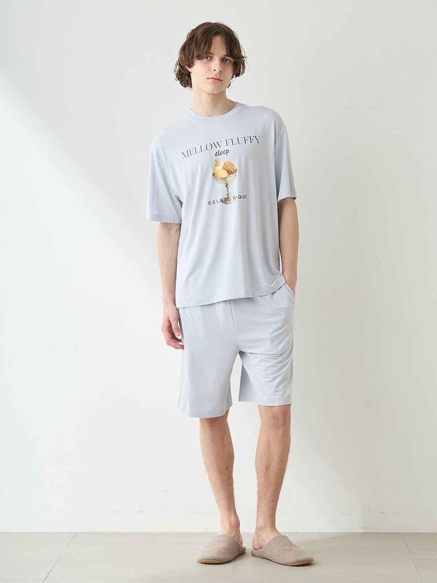 HOMME】【接触冷感】COOLレーヨンデザートロゴTシャツ(カットソー・T