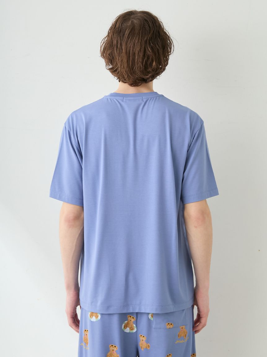 ONLINE限定】【HOMME】【接触冷感】サマーベア柄ワンポイントTシャツ