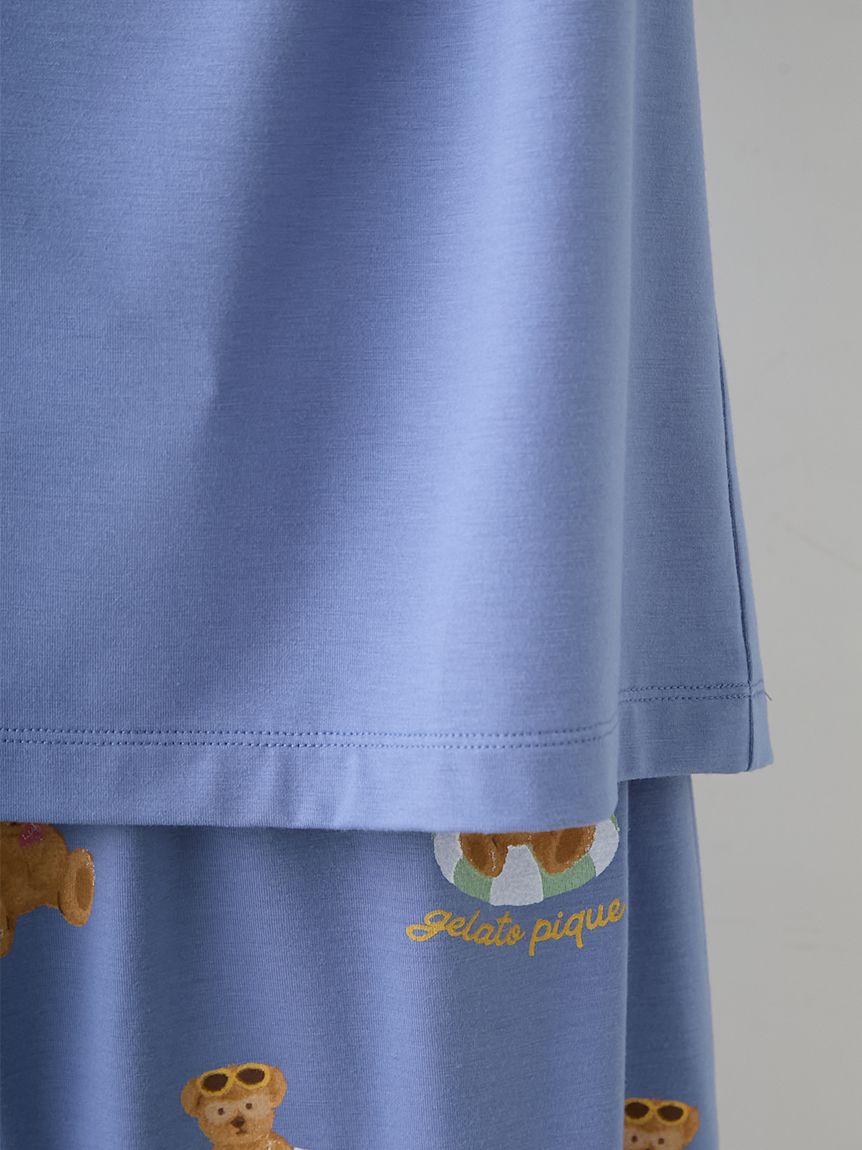 ONLINE限定】【HOMME】【接触冷感】サマーベア柄ワンポイントTシャツ