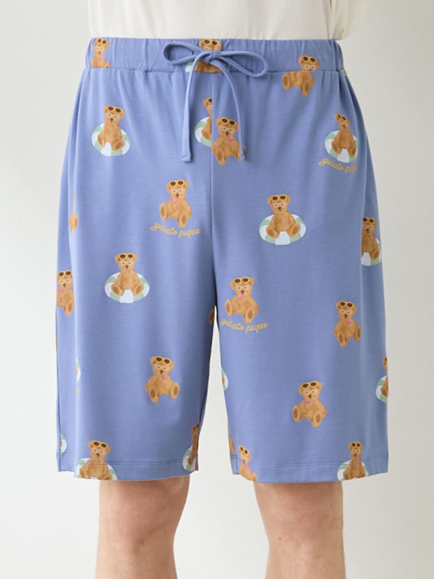 ONLINE限定】【HOMME】【接触冷感】サマーベア柄ワンポイントTシャツ