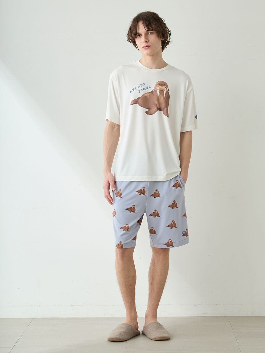 ONLINE限定】【HOMME】【接触冷感】シーアニマル柄ワンポイントTシャツ
