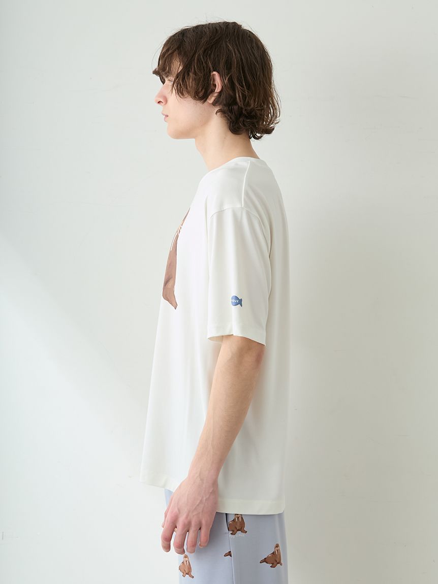 ONLINE限定】【HOMME】【接触冷感】シーアニマル柄ワンポイントTシャツ