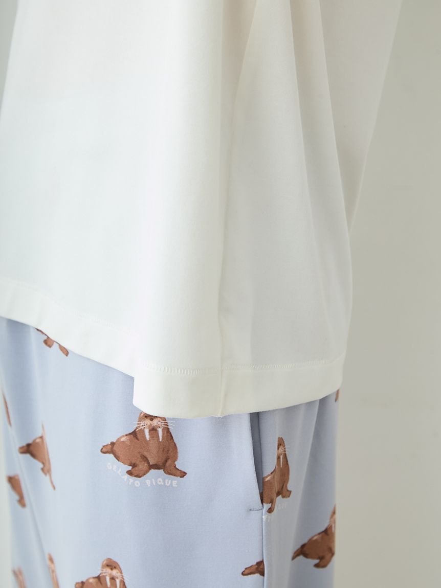ONLINE限定】【HOMME】【接触冷感】シーアニマル柄ワンポイントTシャツ