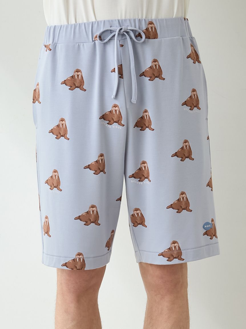 ONLINE限定】【HOMME】【接触冷感】シーアニマル柄ワンポイントTシャツ