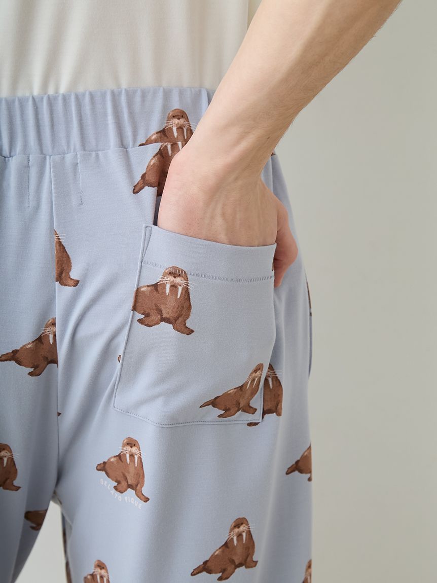 グニフニ♡アニマルシェニールパンツ ONLINE限定】【HOMME】【接触冷感】シーアニマル柄ワンポイントTシャツ