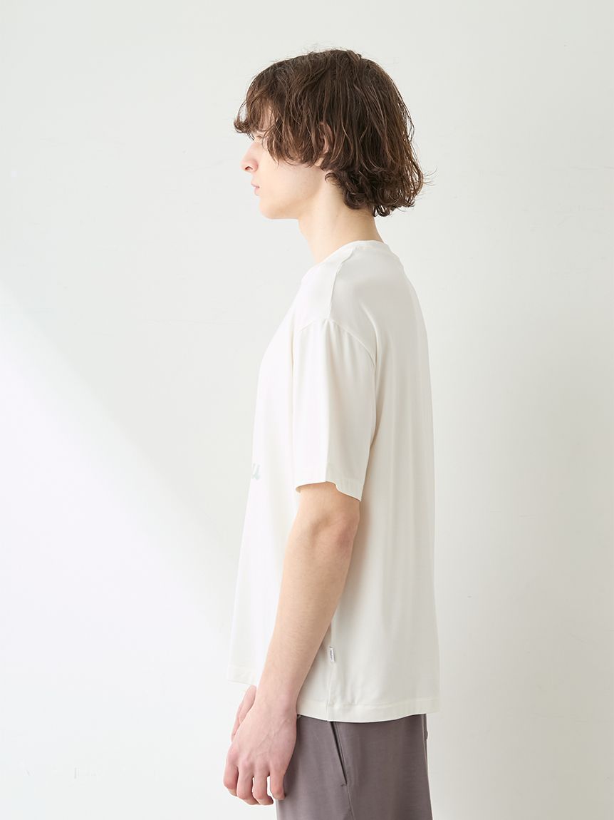 ラッピング済み】【HOMME】【接触冷感】レーヨンドッグワンポイントT