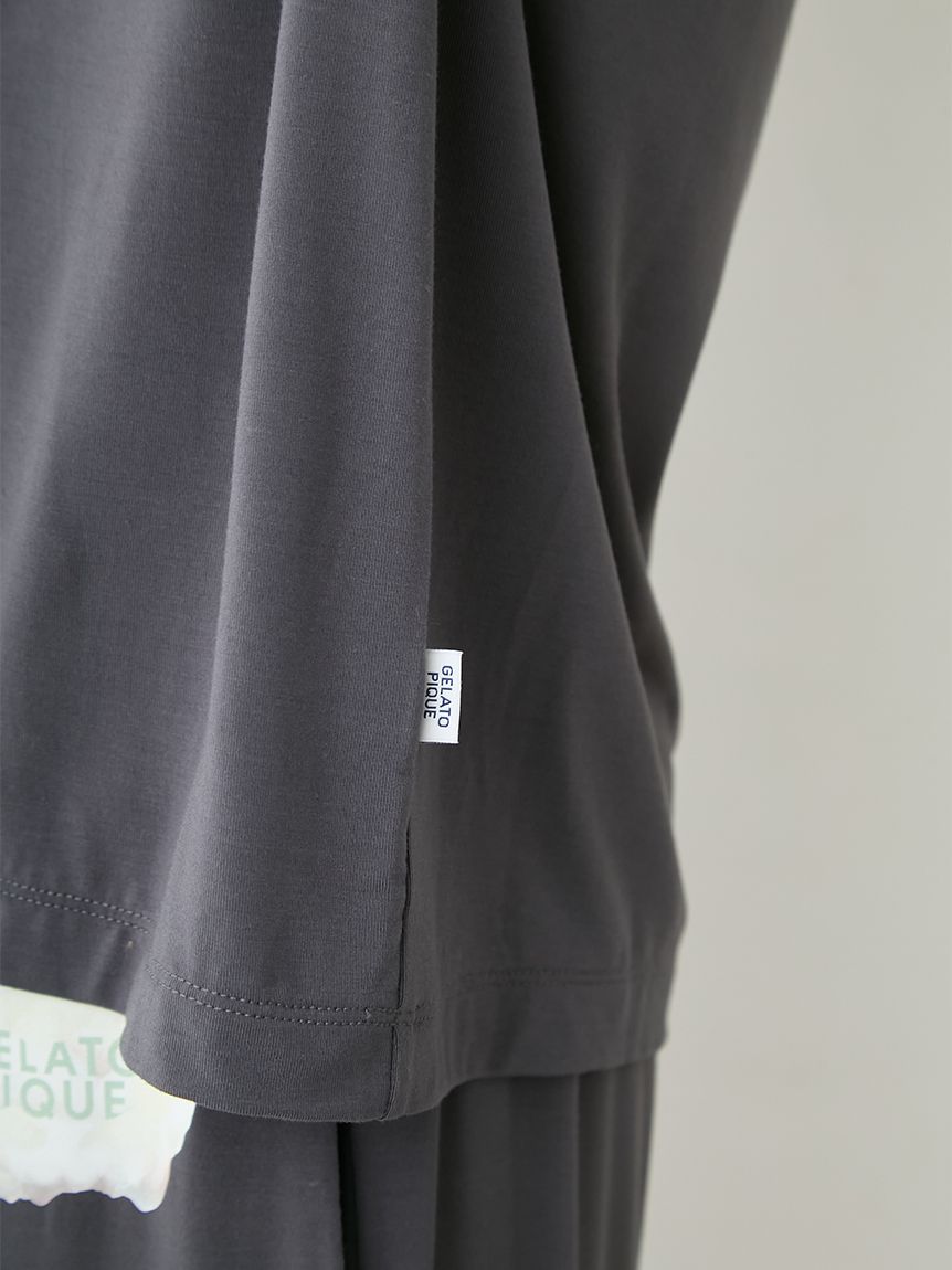 ONLINE限定】【HOMME】【接触冷感】レーヨンジェラートベアプリントT