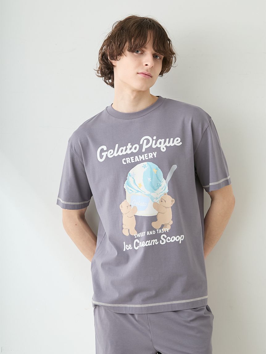 アイスクリームモチーフパジャマ　接触冷感 GU“ひんやり”接触冷感ルームウェア、アイスクリーム風カラーの