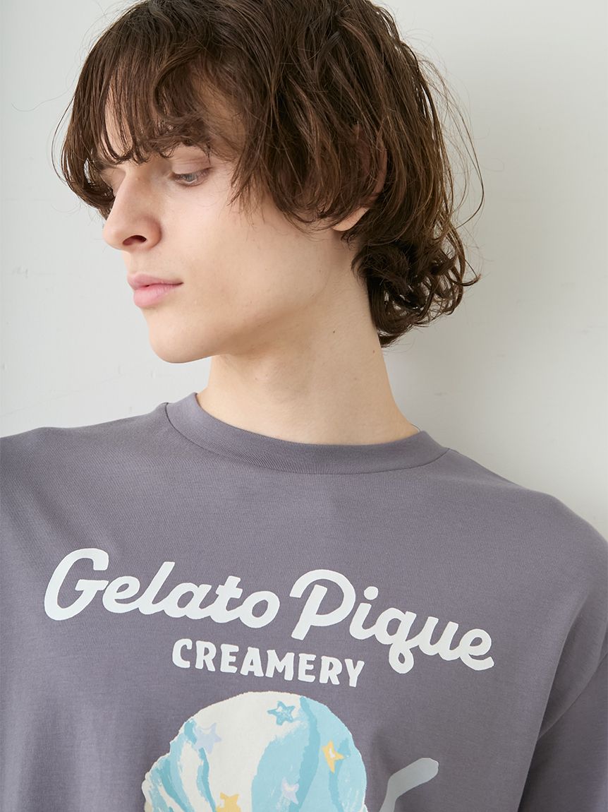 HOMME】【接触冷感】アイスクリームベアワンポイントTシャツ