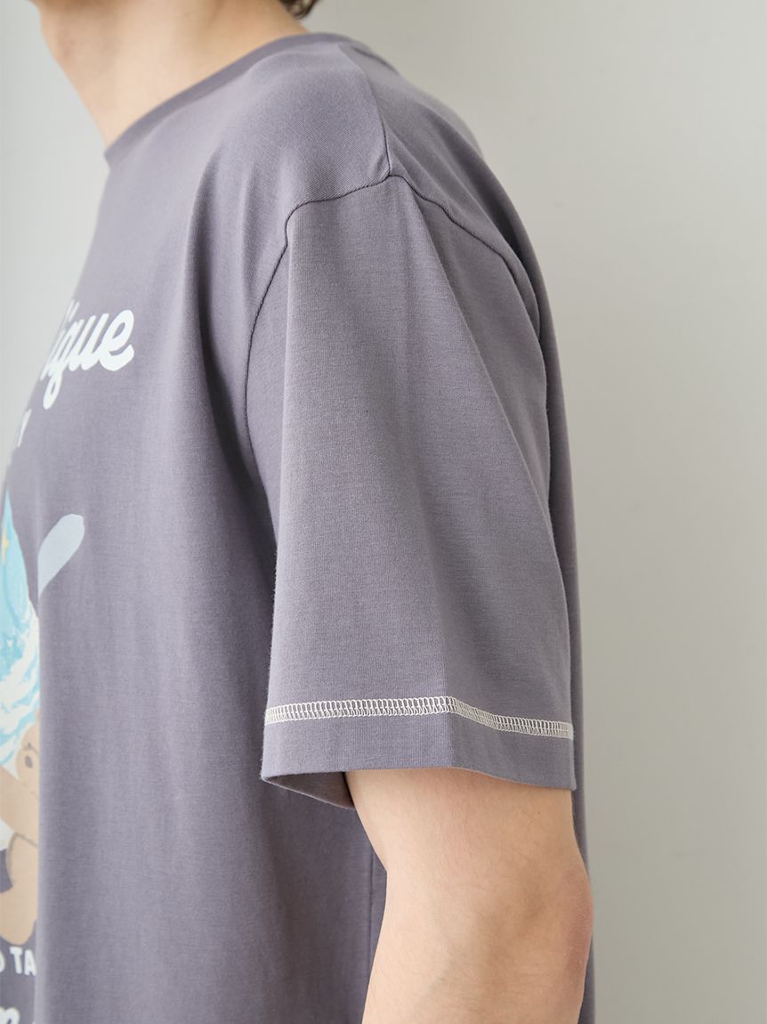 HOMME】【接触冷感】アイスクリームベアワンポイントTシャツ