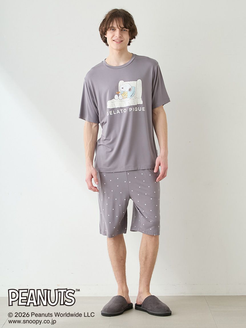 PEANUTS】【HOMME】【接触冷感】ワンポイントTシャツ(カットソー・T