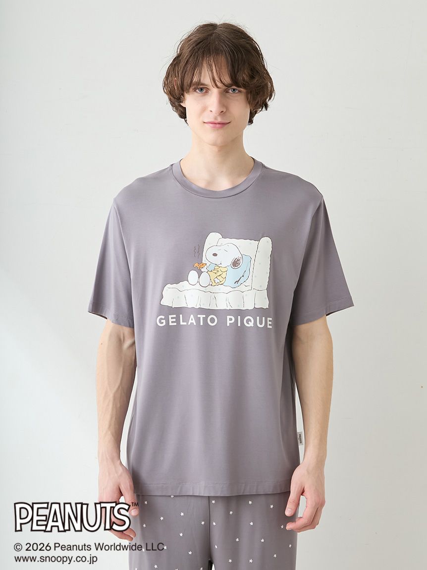 PEANUTS】【HOMME】【接触冷感】ワンポイントTシャツ(カットソー・T