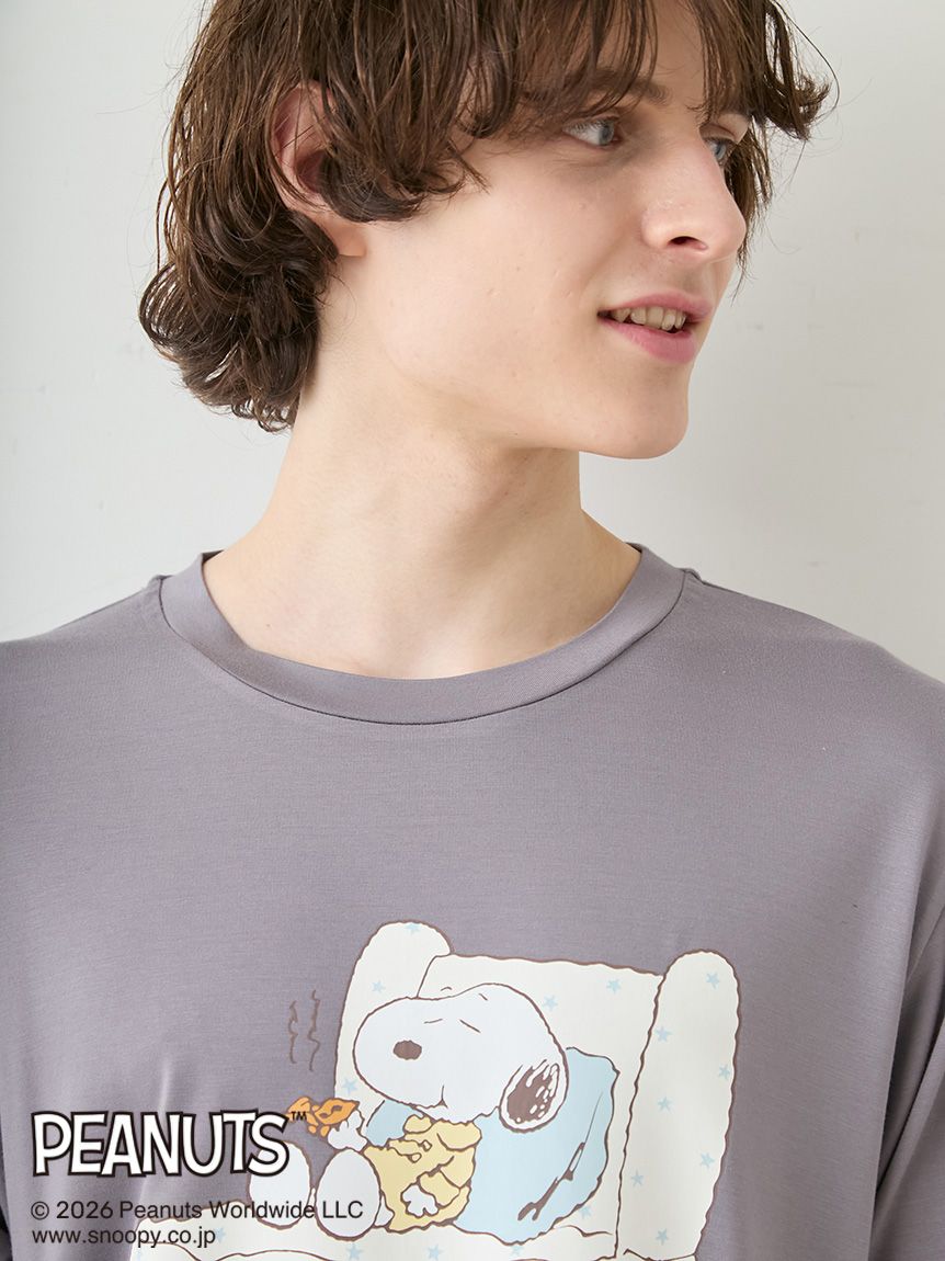 PEANUTS】【HOMME】【接触冷感】ワンポイントTシャツ(カットソー・T