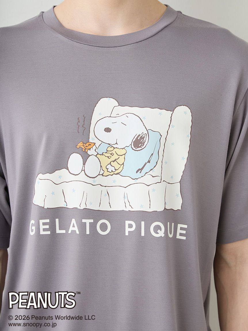 PEANUTS】【HOMME】【接触冷感】ワンポイントTシャツ(カットソー・T