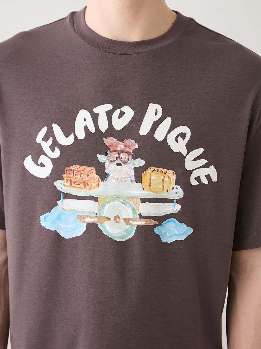 ヒラノトシユキ】【HOMME】【接触冷感】PLANEDOGワンポイントプリントT