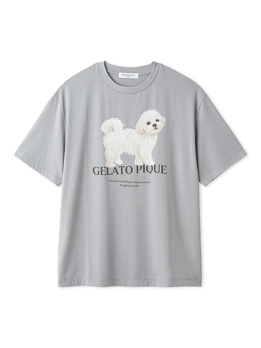 ONLINE限定】【HOMME】お散歩ドッグワンポイントTシャツ&ロングパンツ