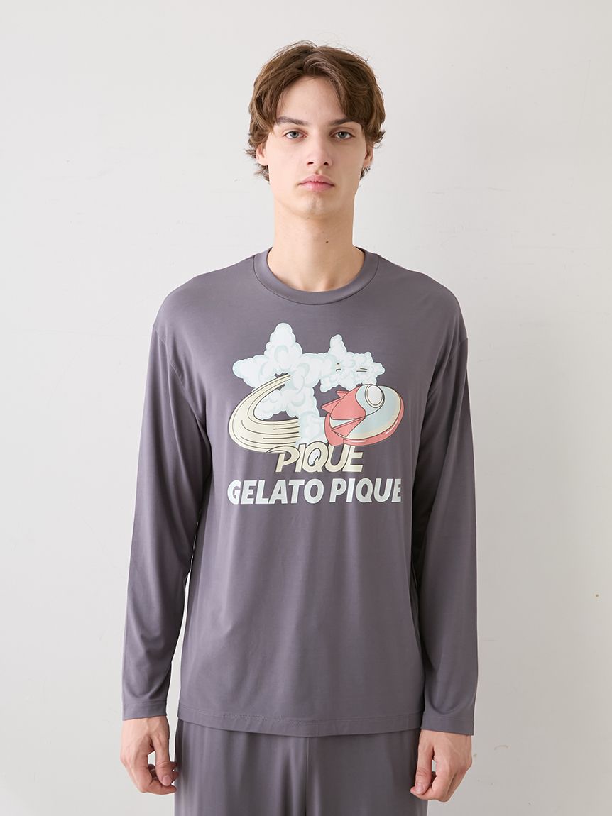 HOMME】スペースシップワンポイントロンT(カットソー・Tシャツ