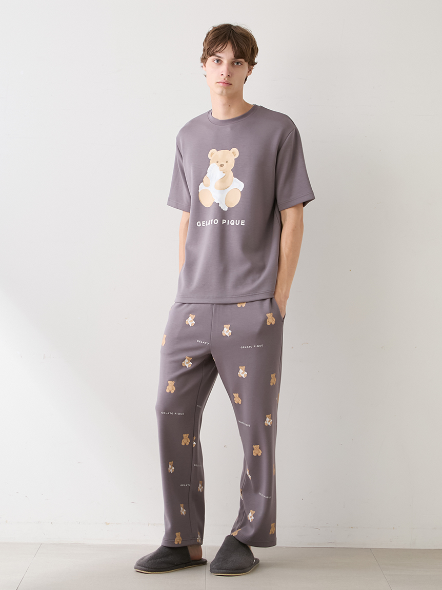 リカバリーウェア】【一般医療機器】【HOMME】ベアワンポイントTシャツ
