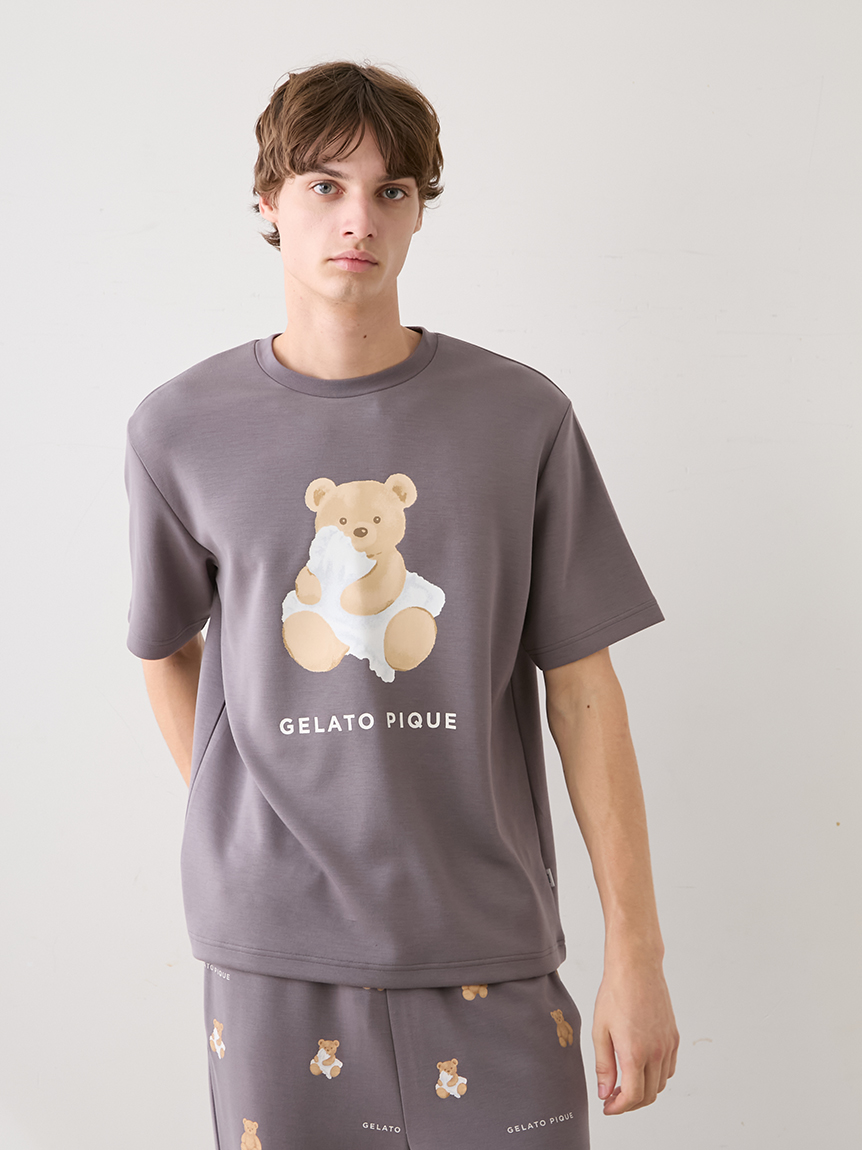 リカバリーウェア】【一般医療機器】【HOMME】ベアワンポイントTシャツ