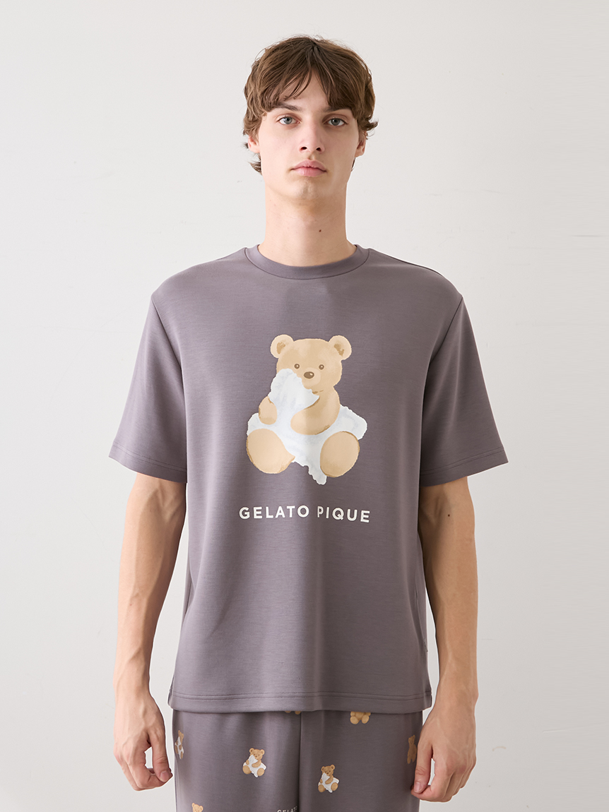リカバリーウェア】【一般医療機器】【HOMME】ベアワンポイントTシャツ