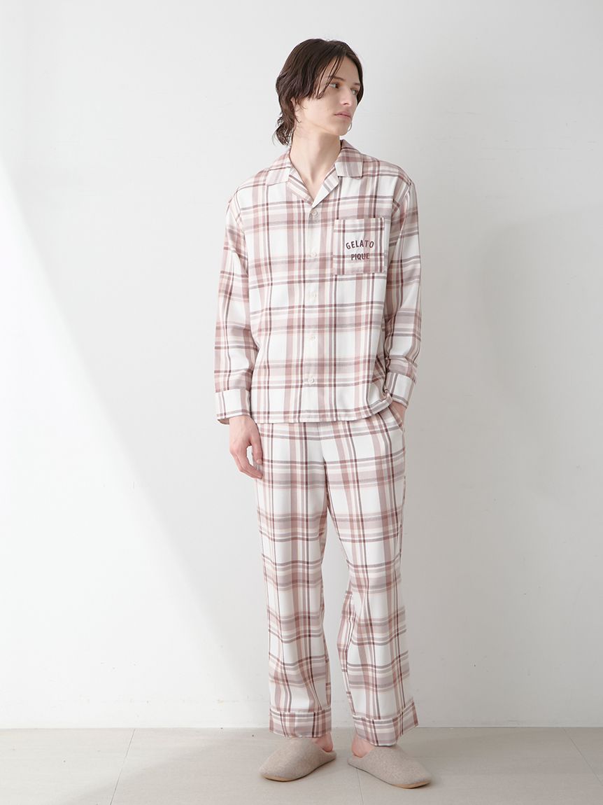 HOMME】トレンドチェック柄ロングパンツ(ロングパンツ)｜ルームウェア