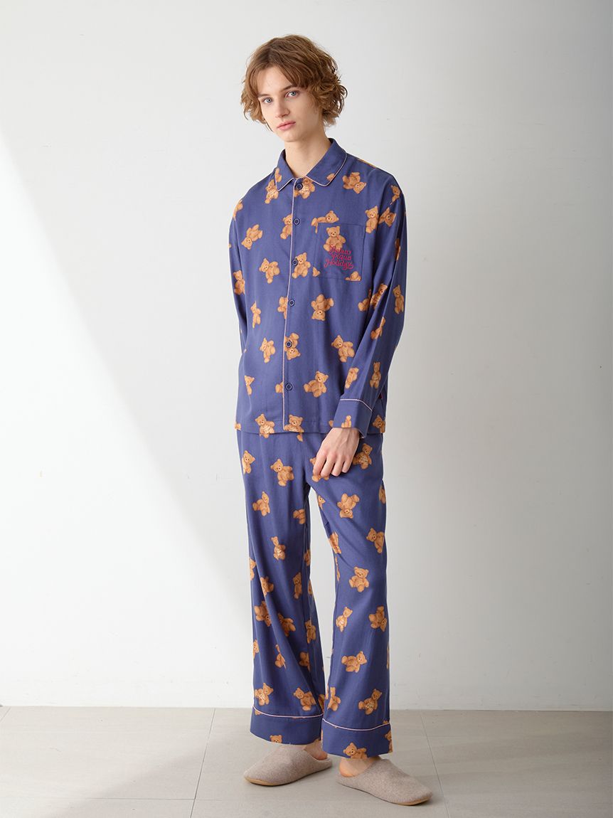 HOLIDAY】【HOMME】ベア柄ネルロングパンツ(ロングパンツ)｜ルーム