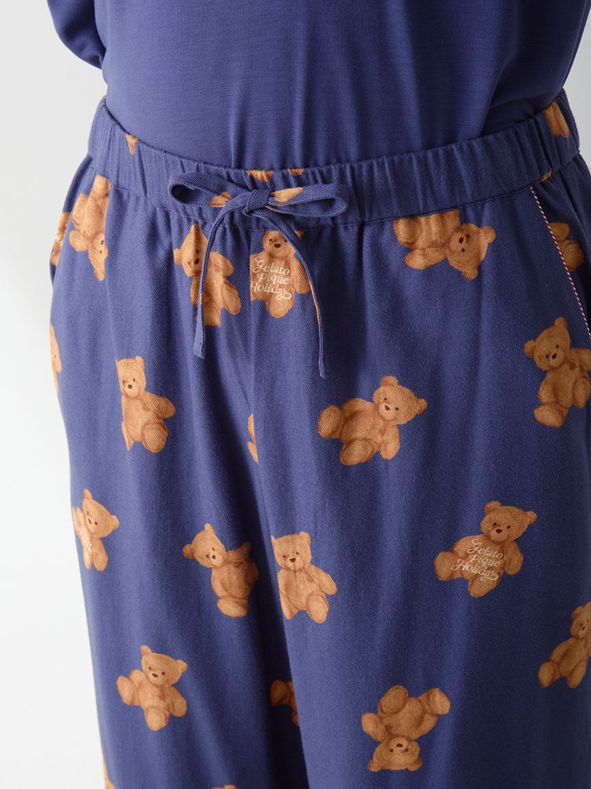 HOLIDAY】【HOMME】ベア柄ネルロングパンツ(ロングパンツ)｜ルーム