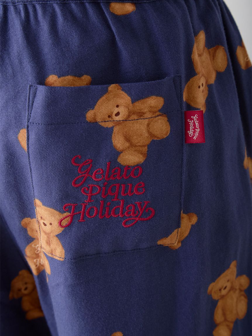 HOLIDAY】【HOMME】ベア柄ネルロングパンツ(ロングパンツ)｜ルーム