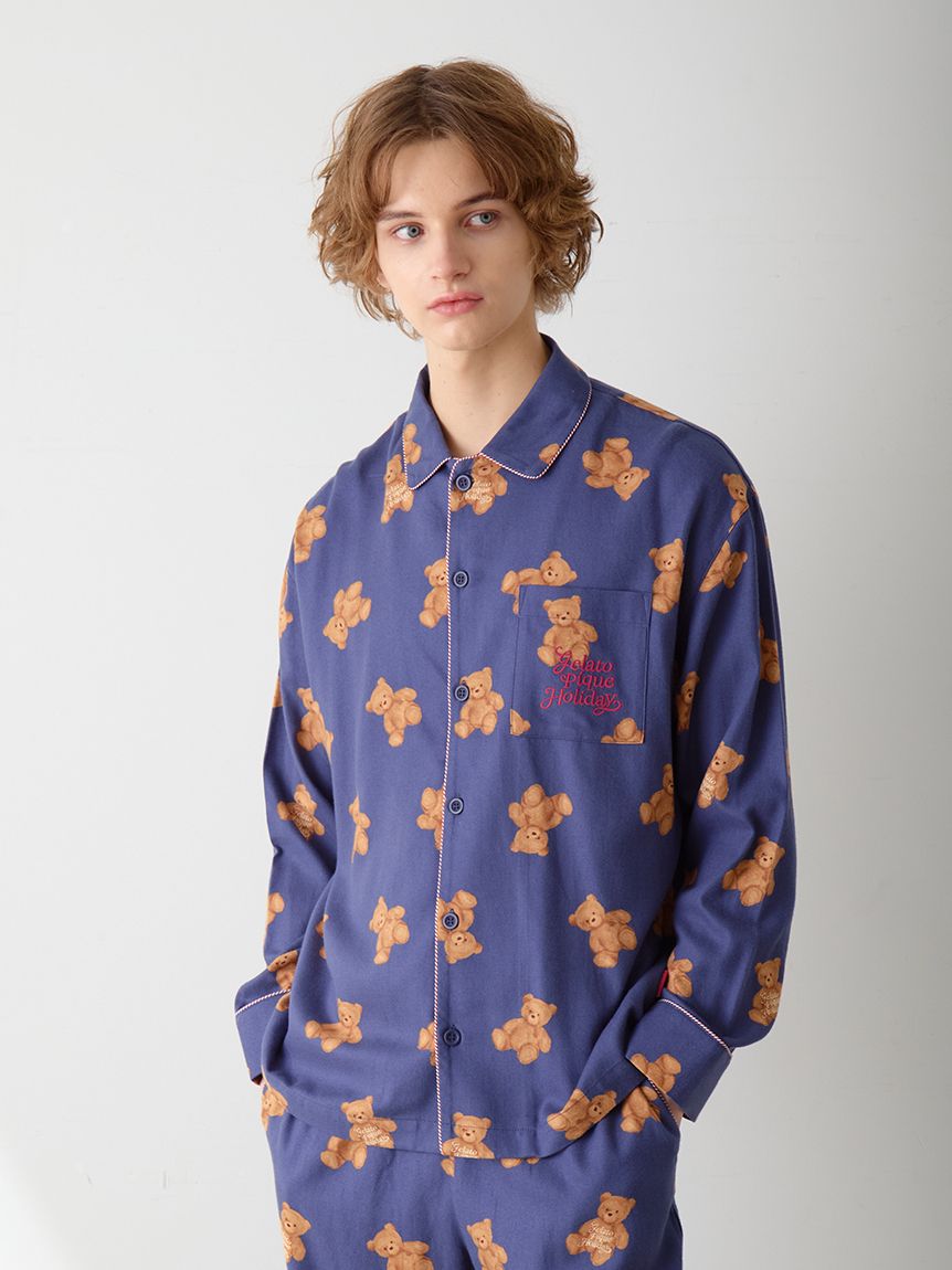 HOLIDAY】【HOMME】ベア柄ネルシャツ(シャツ)｜ルームウェア・パジャマ