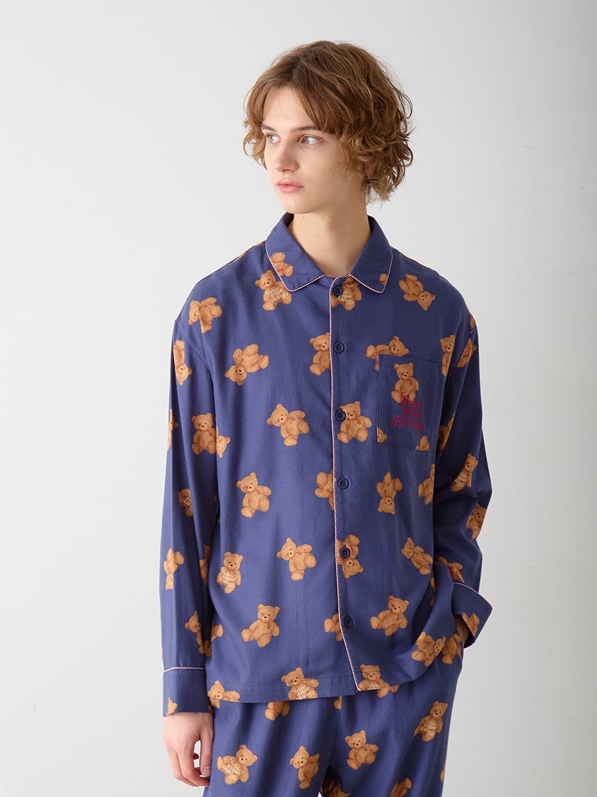 HOLIDAY】【HOMME】ベア柄ネルシャツ(シャツ)｜ルームウェア・パジャマ