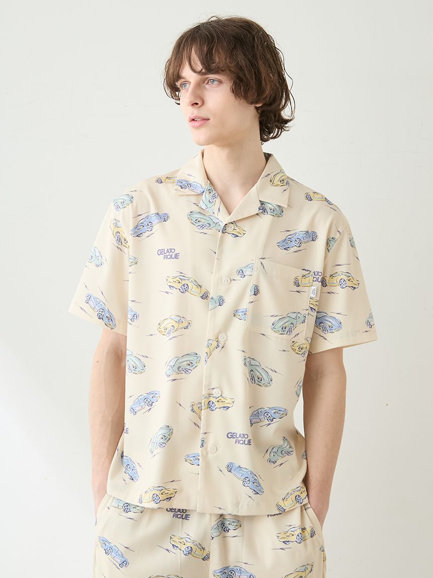 HOMME】【接触冷感】スタービークル柄シャツ(シャツ)｜ルームウェア