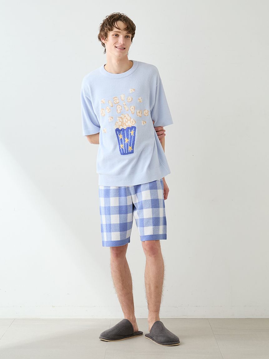 HOMME】エアリーモコギンガムチェック柄ハーフパンツ(ハーフパンツ