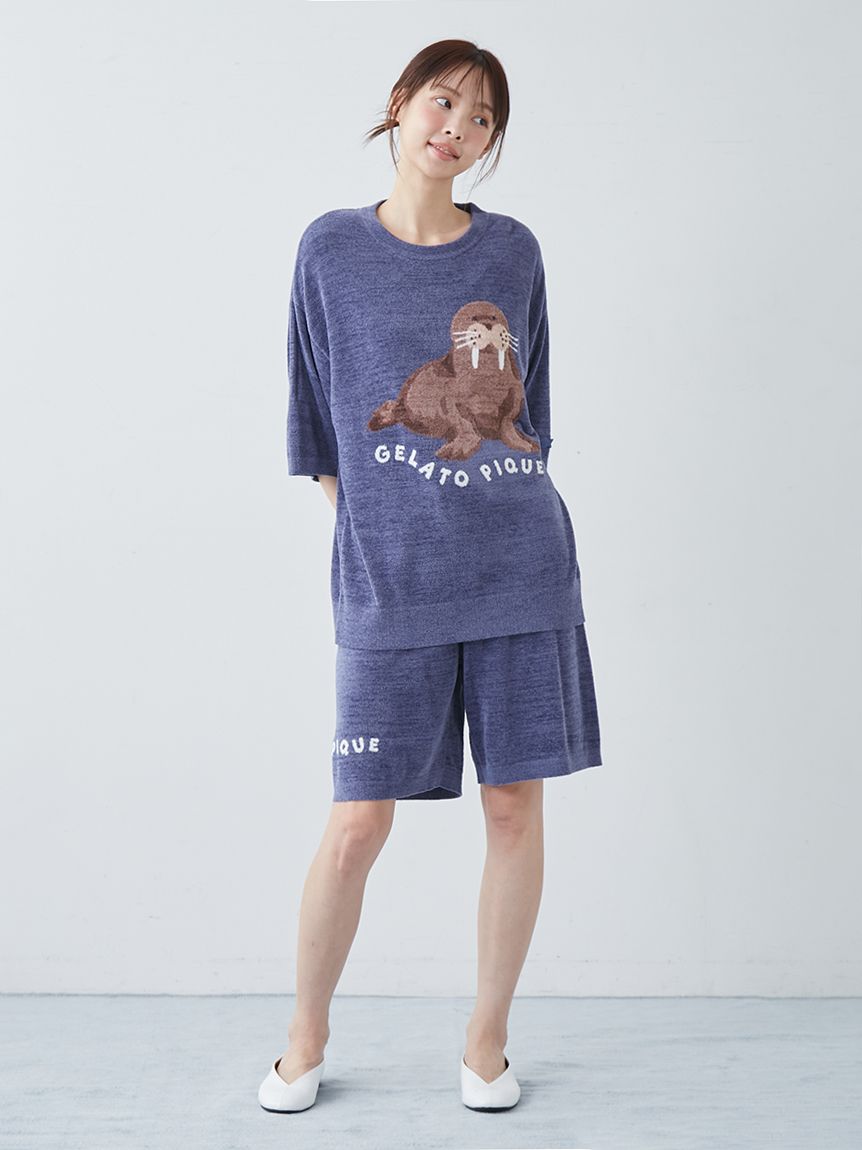 HOMME】【接触冷感】スムーズィーliteシーアニマルジャガードハーフ