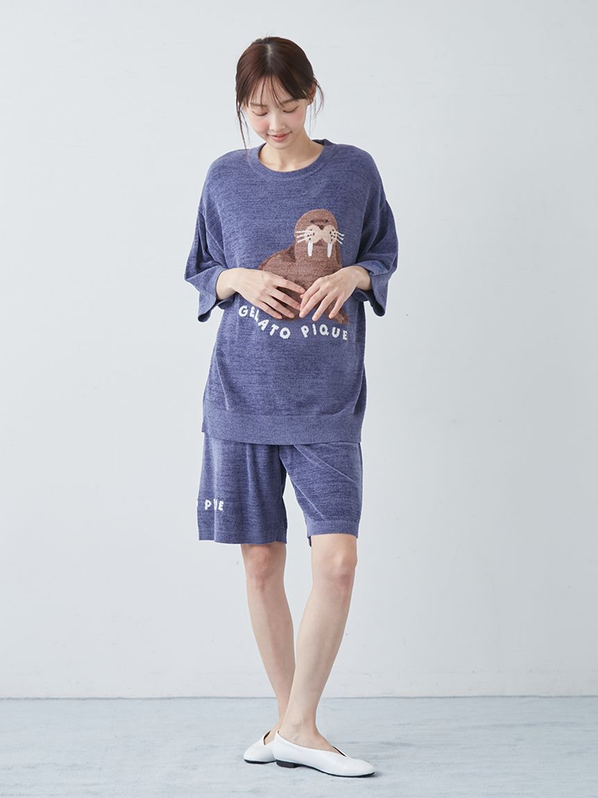 HOMME】【接触冷感】スムーズィーliteシーアニマルジャガードハーフ
