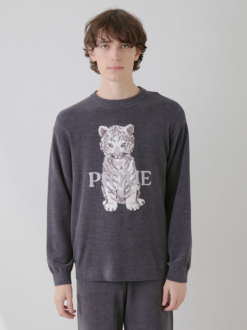 【ONLINE限定】【HOMME】ホワイトタイガージャガードプルオーバー&ハーフパンツセット | PMNT251077