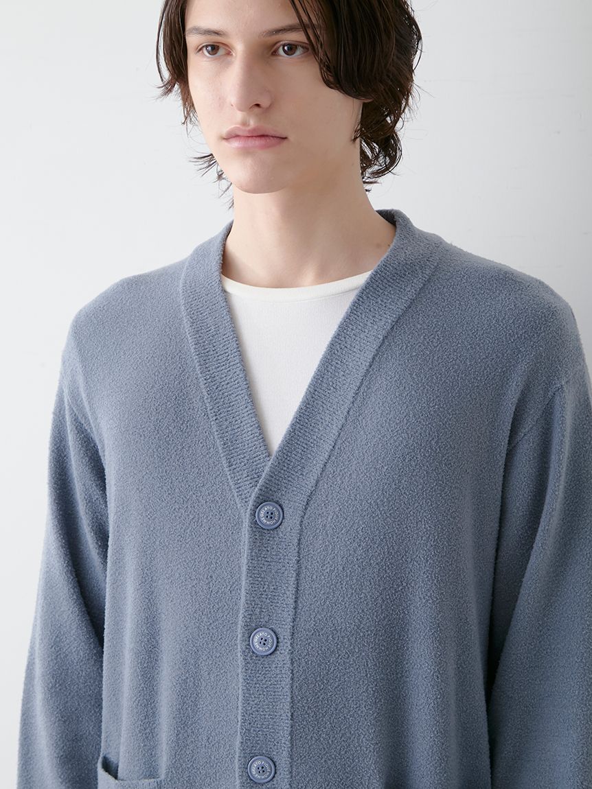 【新品未使用・タグ付き】ジェラートピケ スムーズィーliteカーディガン ブルー HOMME】スムーズィーliteカーディガン(カーディガン・ガウン