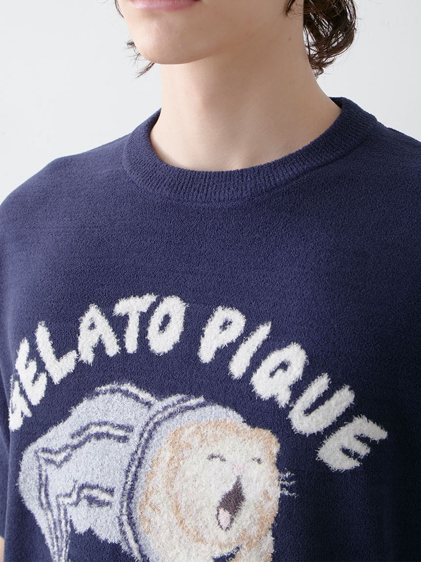 gelatopique ジェラピケ CAT ジャガードプルオーバー ブルー Amazon | ジェラートピケ gelato pique レディース CAT
