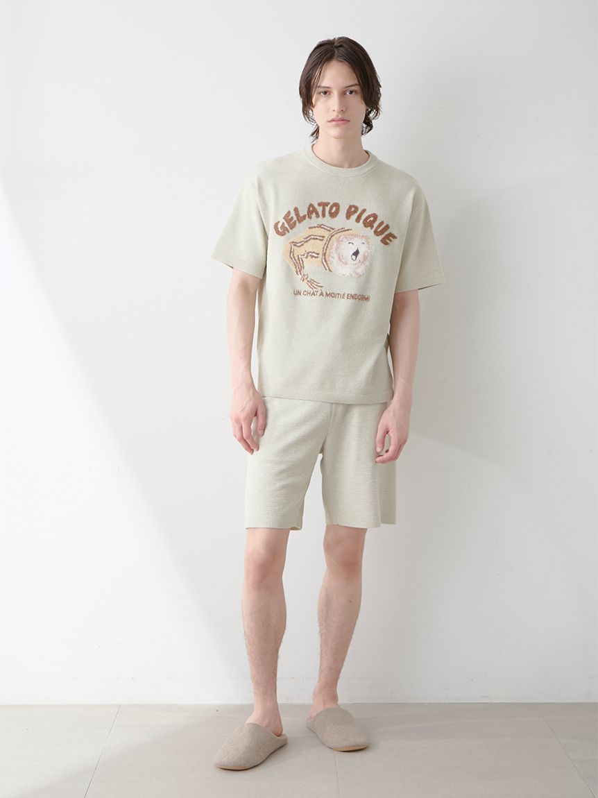 ONLINE限定】【HOMME】sleeping cat ジャガードプルオーバー