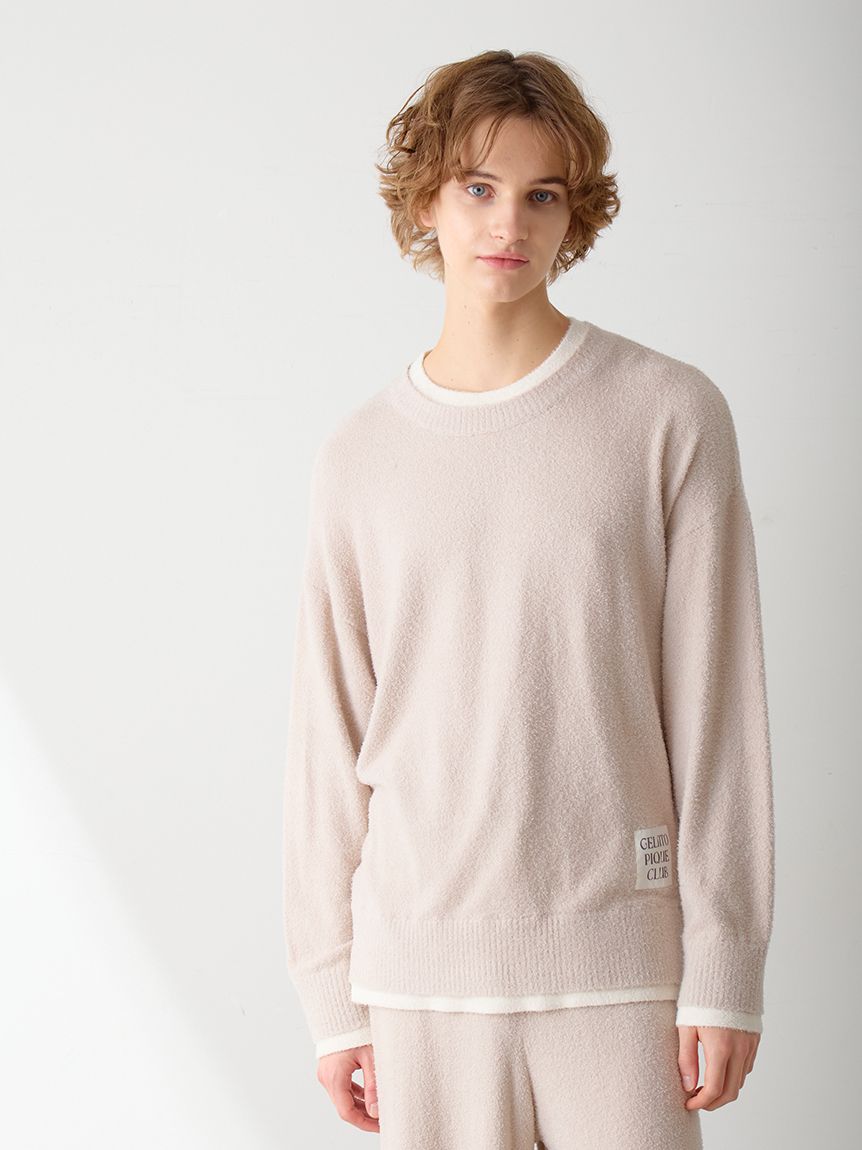 HOMME】レイヤードホットスムーズィープルオーバー(ニットプルオーバー