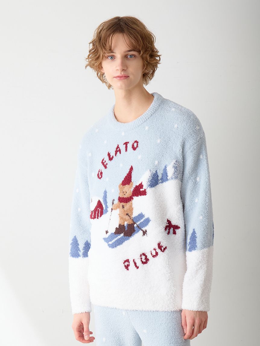 HOLIDAY】【HOMME】スキーベアジャガードプルオーバー(ニットプル