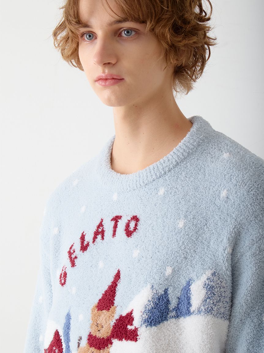 ベアジャガードプルオーバー ジェラピケ クリスマス ルームウェアセット【白】 ベアジャガードプルオーバー ジェラピケ クリスマス ルームウェア