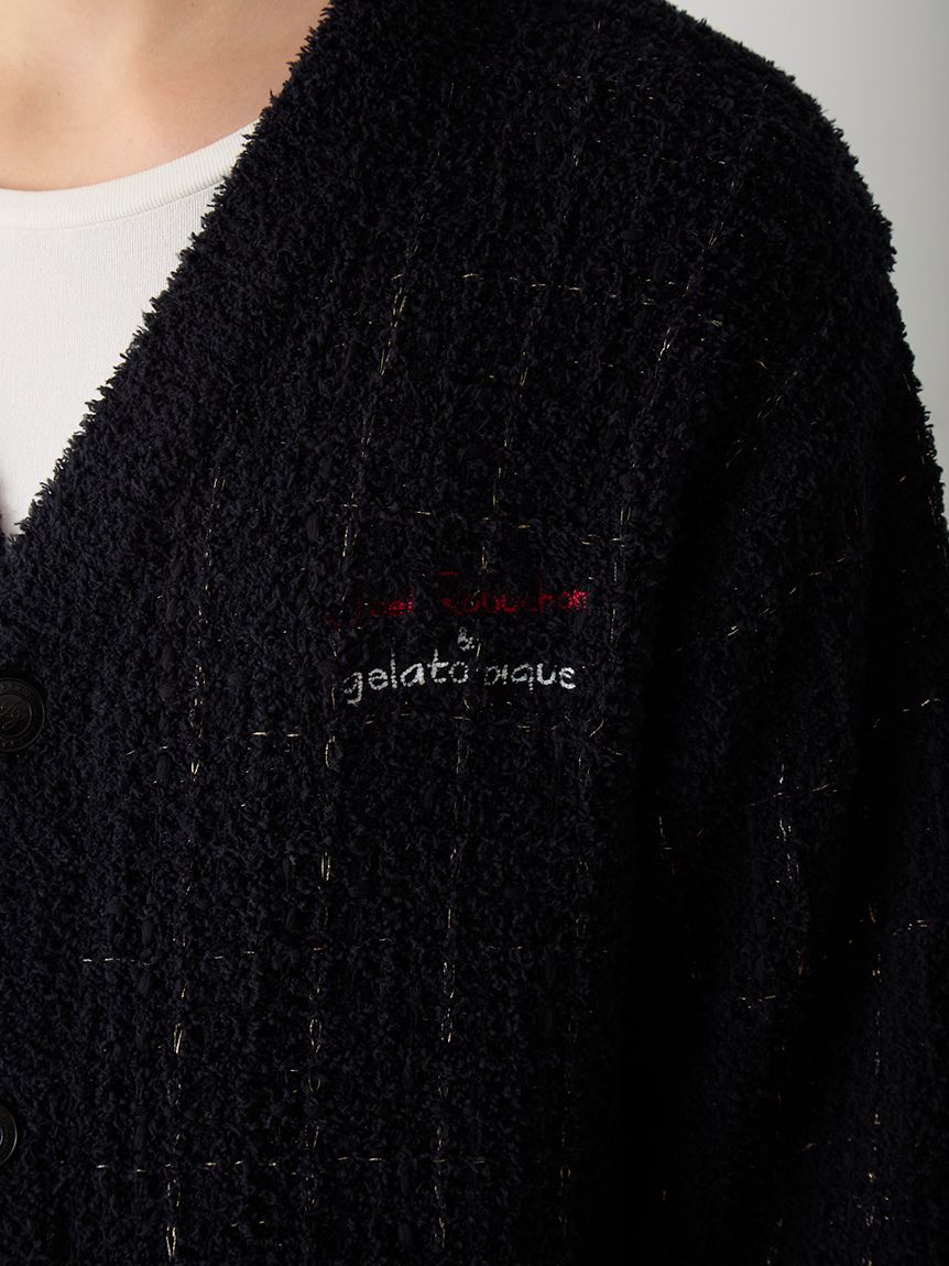 JOEL ROBUCHON】【HOMME】ツイードモコカーディガン(カーディガン